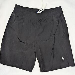 Polo Ralph Lauren Men's Athletic Shorts Black Nylon Drawstring Size XL NWT Pony